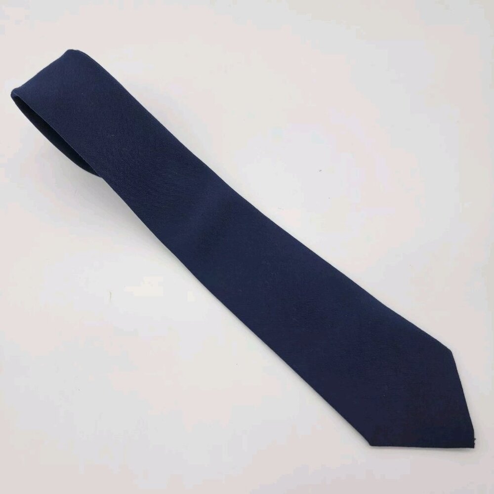 Prince Consort Tie Button‎ Down Dark Navy Blue Solid Necktie Classic